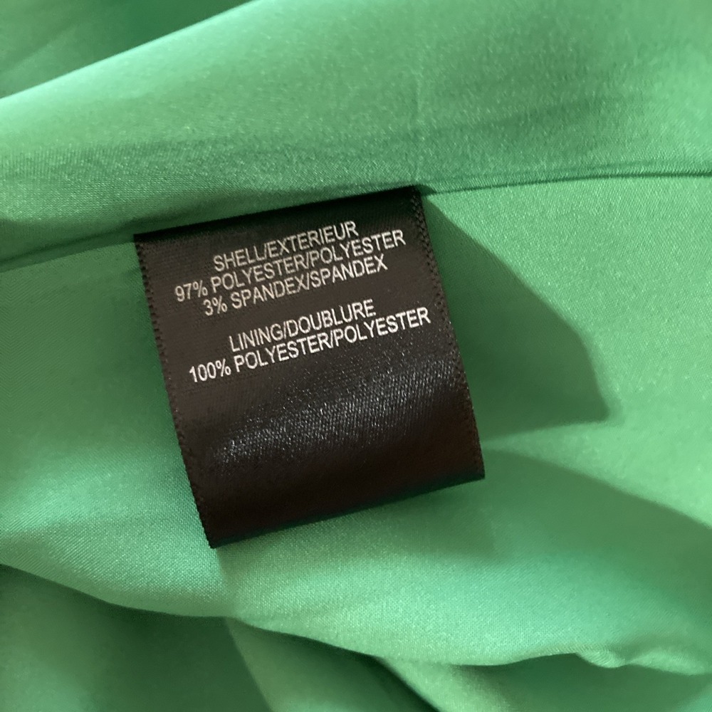 Belle Badgley Mischka Hadley Dress Sz 4 New Green Colorful Satin A Line Read - Picture 11 of 12
